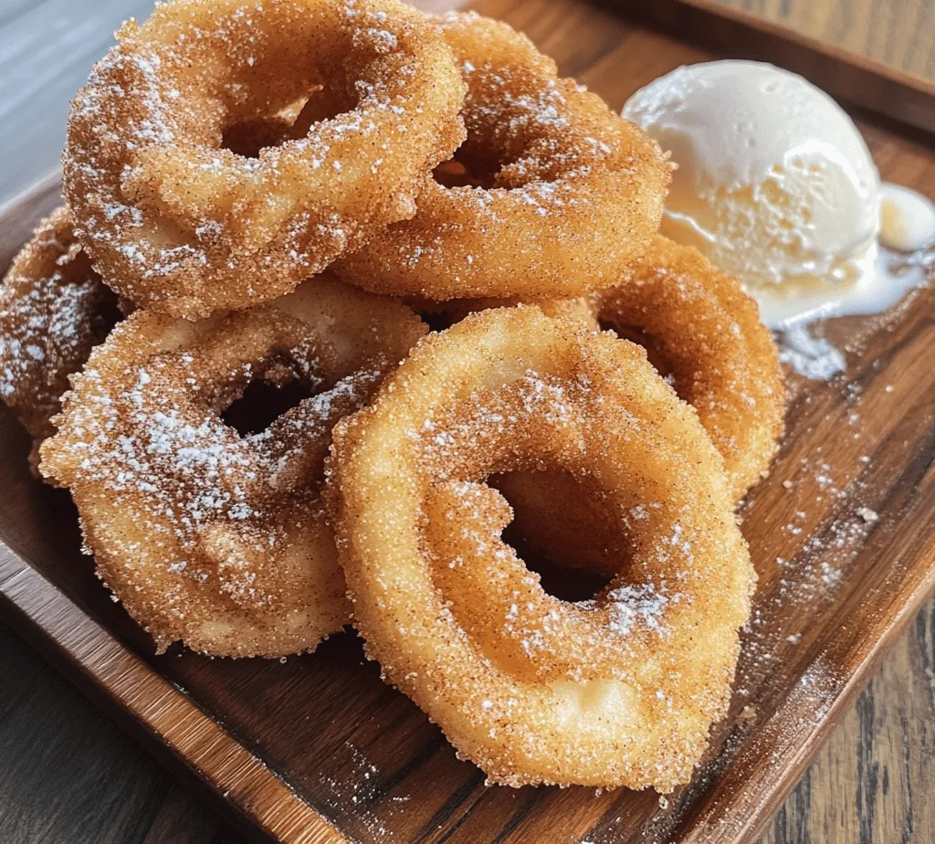 Crispy Fried Cinnamon Apple Rings are a delightful treat that brings together the sweet, juicy goodness of apples with a crunchy, golden-brown batter. This dish is not just a dessert but a versatile snack that can be enjoyed at any time of the day. Whether served as a warm after-school snack or as a unique addition to your dessert table, these apple rings are sure to impress both family and friends. The aroma of cinnamon wafting through the kitchen adds an extra layer of appeal that makes this recipe irresistible.