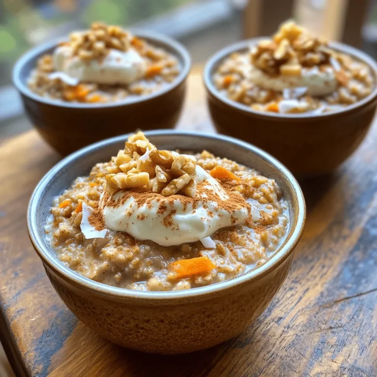 Oatmeal has long been celebrated as a versatile and nutritious breakfast option, cherished for its ability to fuel the body with sustained energy while satiating hunger. Packed with fiber and nutrients, oatmeal serves as a blank canvas, allowing for endless culinary creativity. Among the myriad of ways to enjoy this wholesome grain, the Carrot Cake Oatmeal Delight stands out as a delightful fusion of flavors, marrying the beloved taste of classic carrot cake with the nourishing goodness of rolled oats.