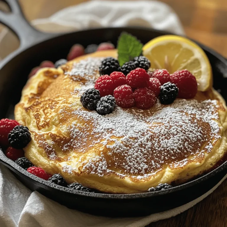 Bavarian cuisine, renowned for its hearty and comforting dishes, reflects the rich cultural heritage of Southern Germany. This delightful culinary tradition is not just about savory meats and pretzels; it also encompasses a variety of sweet treats, one of which is the Fluffy Bavarian Skillet Pancake. This dish stands out for its unique texture and flavor, making it a perfect choice for breakfast or brunch. The Fluffy Bavarian Skillet Pancake is simple to prepare, yet it delivers an impressive and satisfying meal that can be enjoyed by all ages.