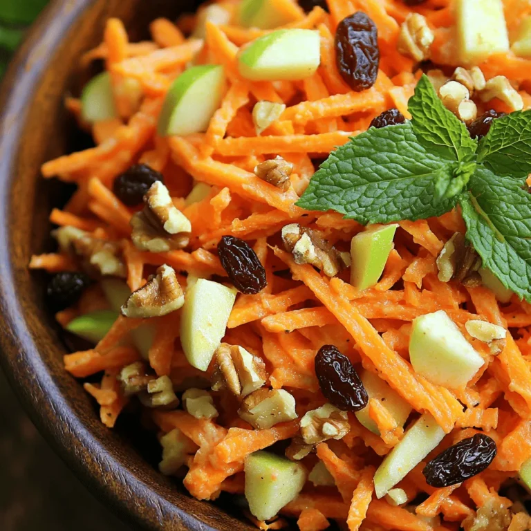In a world where healthy eating often feels like a chore, the Crunchy Carrot Apple Salad emerges as a refreshing and delightful option that doesn't compromise on taste. This vibrant salad is not only visually appealing with its bright colors but also bursts with flavor and texture, making it an ideal dish for various occasions. Whether you're looking for a light lunch, a side dish for dinner, or a portable salad to take to work, this recipe offers a unique blend of crunchiness and sweetness that is sure to satisfy.