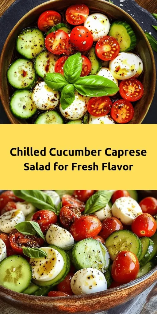 Brighten up your meal with this refreshing Cucumber Caprese Salad! Packed with juicy cucumbers, cherry tomatoes, and creamy mozzarella, it's a perfect blend of flavors. Tossed in a simple dressing of olive oil and balsamic vinegar, this salad comes together in just 15 minutes. Ideal for a light lunch or as a side dish at your next gathering. Enjoy it chilled or at room temperature, and savor the taste of summer in every bite!