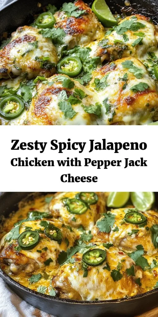 Spice up your dinner with this mouthwatering Spicy Jalapeno Chicken recipe! Tender chicken breasts are marinated in a smoky blend of spices, seared to perfection, and topped with fresh jalapenos and melty pepper jack cheese. Baked until bubbly, this dish is full of flavor and heat, perfect for any night of the week. Serve it with lime wedges and enjoy a pop of freshness! Easy to make and packed with bold flavors, your taste buds will thank you!