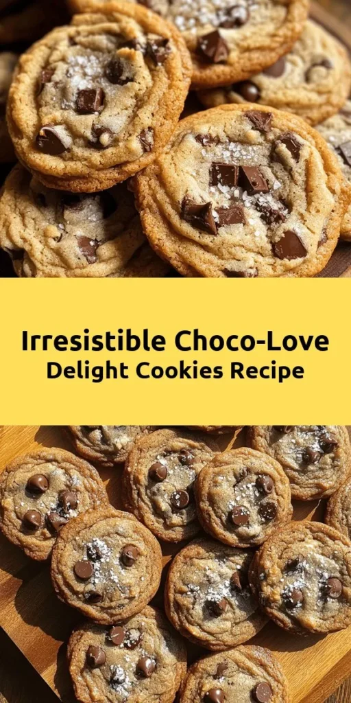 Indulge in the sweet flavors of Choco-Love Delight Cookies! These chewy, rich cookies combine semi-sweet and milk chocolate chips for a decadent treat. With a hint of vanilla and optional crunchy walnuts or pecans, they are perfect for any occasion. Follow our simple steps to whip up a batch in just 25 minutes. Top with flaky sea salt for an extra touch. Bake a little love into your day and enjoy cookies that everyone will adore!