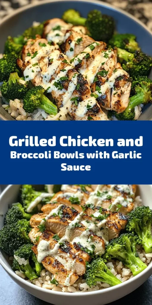 Delight in these Grilled Chicken & Broccoli Bowls drizzled with a creamy garlic sauce! Perfect for a quick and nutritious meal, this recipe features marinated chicken grilled to perfection, tender broccoli florets, and your choice of brown rice or quinoa. Topped with a delicious homemade garlic sauce, this dish is as flavorful as it is healthy. Enjoy a bowlful of goodness that’s easy to make and sure to impress!