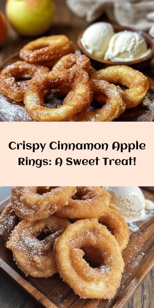 Indulge in the sweet crunch of crispy fried cinnamon apple rings! Perfect for dessert or a delightful snack, this easy recipe showcases the goodness of fresh apples combined with a cinnamon-sugar twist. Coat apple slices in a light, fluffy batter and fry them until golden perfection. Serve warm, dusted with powdered sugar, and pair with vanilla ice cream for an irresistible treat! Great for sharing or enjoying solo, these apple rings are a must-try!