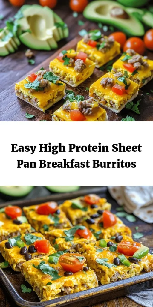 Start your day off right with these Macro-Friendly High Protein Sheet Pan Breakfast Burritos! Packed with wholesome ingredients like eggs, turkey sausage, and black beans, these delicious burritos are not only easy to make but also perfect for meal prep. Simply bake, wrap, and refrigerate for a quick breakfast option any day of the week. Enjoy them reheated with a topping of fresh cilantro and avocado for an extra delicious touch!