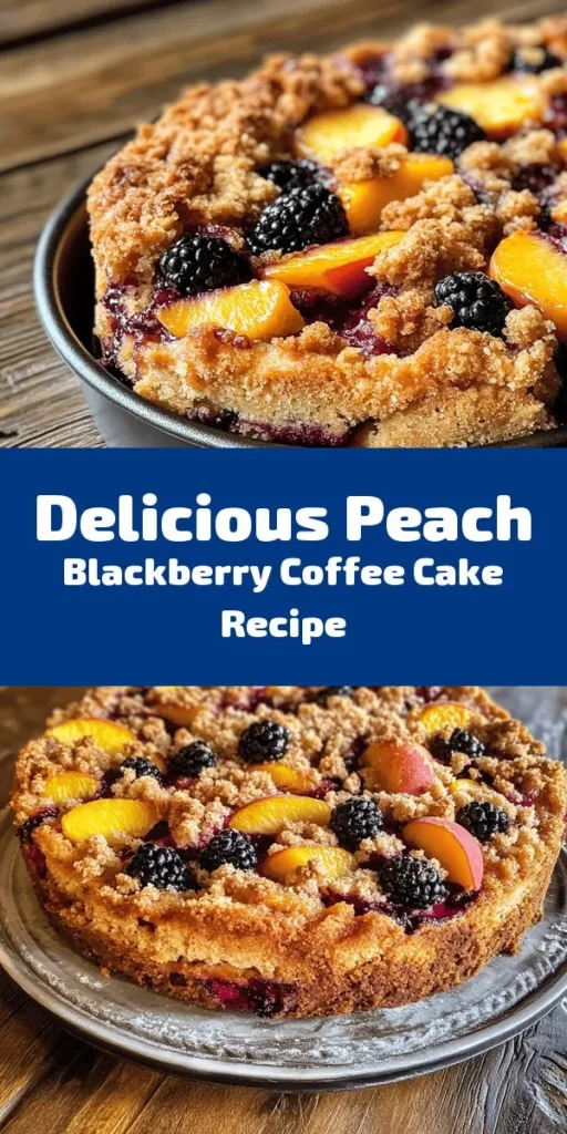 Indulge in a slice of this mouthwatering Peach Blackberry Coffee Cake! Made with fresh peaches and blackberries, this cake combines a tender crumb with a deliciously crumbly topping of brown sugar, cinnamon, and nuts. Perfect for breakfast, brunch, or dessert, it’s sure to impress family and friends. Easy to prepare, this cake is baked to golden perfection and is delightful when served warm or at room temperature. Grab the recipe and start baking today!