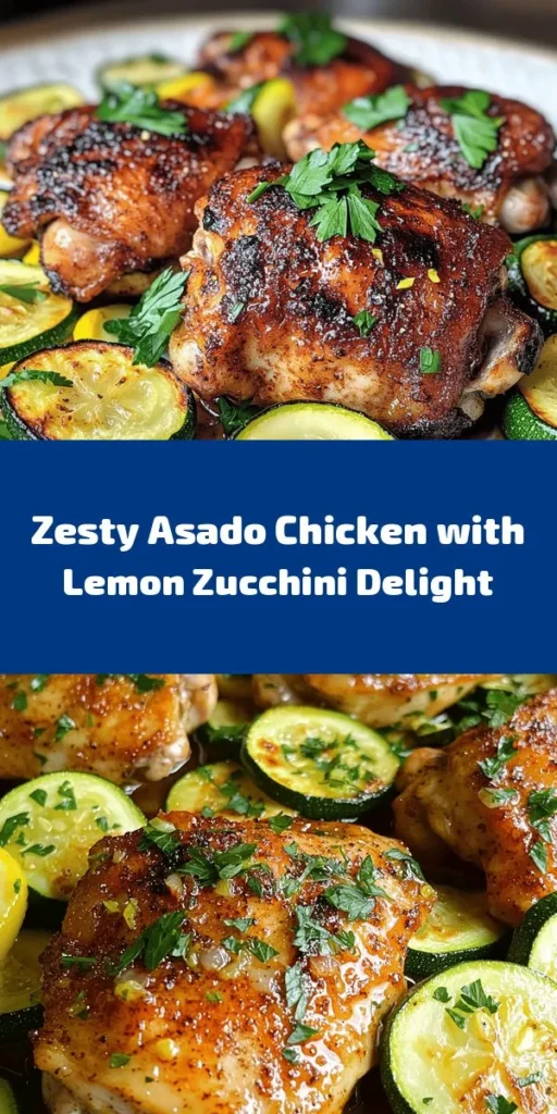 Elevate your dinner with this mouthwatering Zesty Asado Chicken paired with sautéed lemon zucchini! Marinated in a flavorful blend of olive oil, garlic, spices, and lime, this chicken is grilled or roasted to perfection for a crispy, juicy bite. The tender zucchini complements the dish beautifully with its zesty lemon finish. Easy to prepare and perfect for any occasion, this recipe is sure to impress your family and friends! Enjoy every delicious bite!